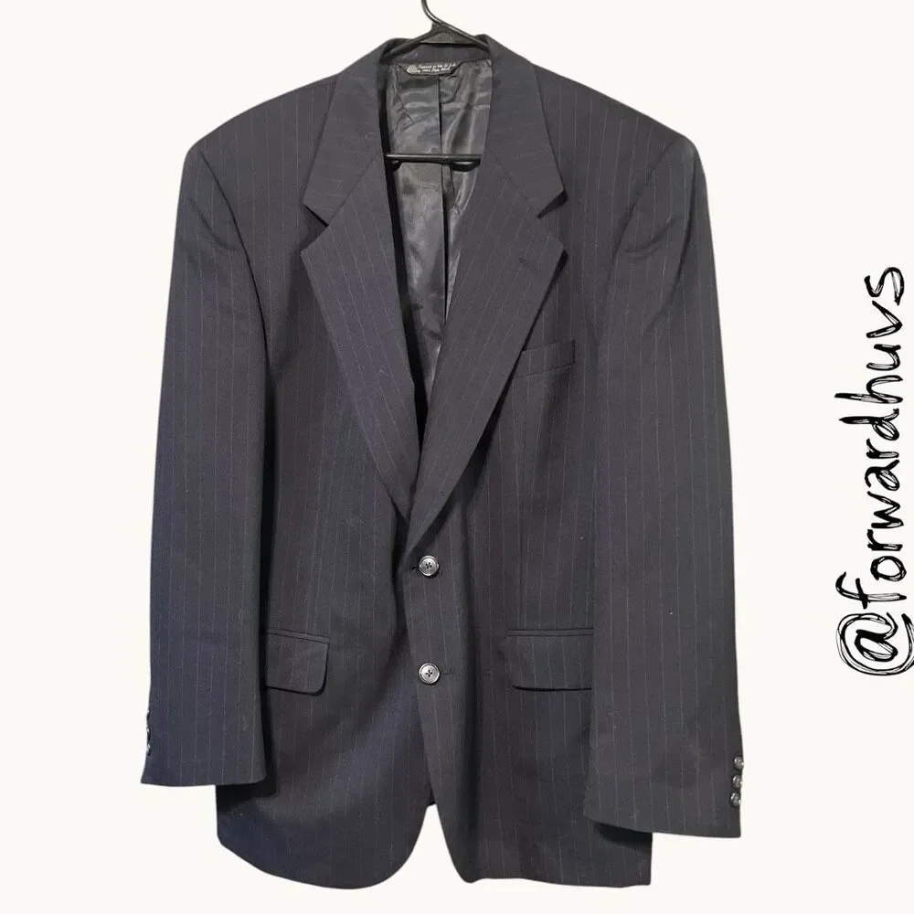 Vintage Christian Dior Monsieur Wool Pinstripe Blazer 44R Approx USA